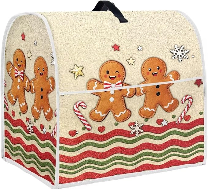Christmas Mixer Cover for Kitchen Aid 6-8 Qt Mixer, Gingerbread Man Small Appliance Dust Covers Universal for Air Fryers, Coffee Makers, Christmas Decor for Kitchen