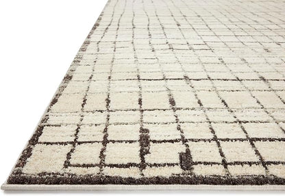 Loloi Jeremiah Brent Bleecker Collection BLE-01 Ivory/Charcoal 5'-3" x 7'-6" Area Rug