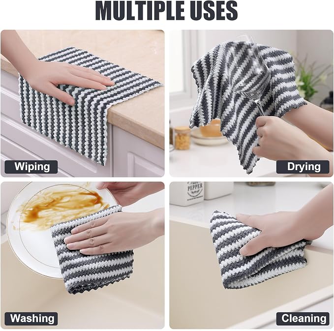 Homaxy 12 Pack Kitchen Dish Cloths, Ultra Soft and Absorbent Dish Towels - Image 4