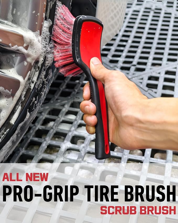 8PCS Wheel Cleaning Kit with Microfiber Brush & Rubber Grip Tire Brush - Image 2