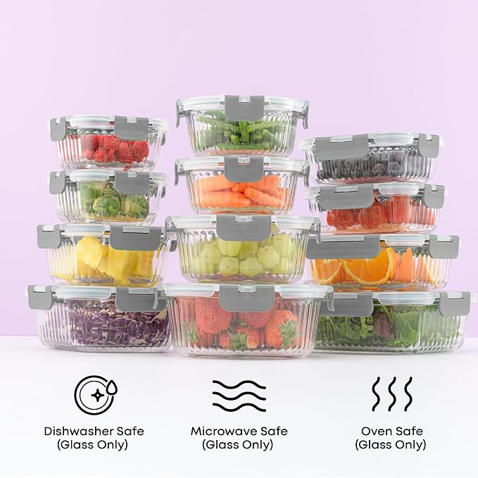 JoyJolt 24pc Borosilicate Glass Storage Containers - Image 5