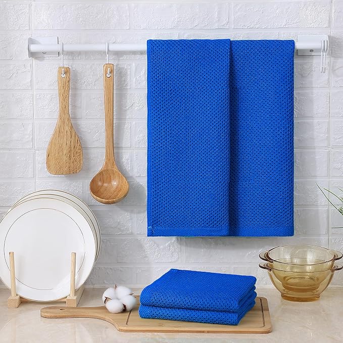 Kitinjoy 100% Cotton Waffle Weave Kitchen Hand Towels - Image 6