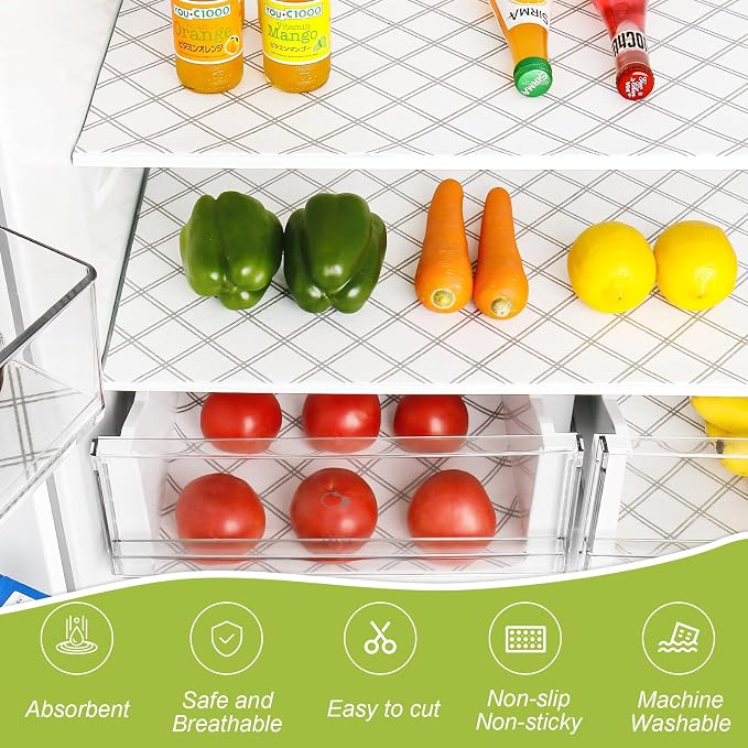 Cooyes 6pcs 12" x 24" Refrigerator Drawer Liners, Fridge Organizers and Storage - Image 2