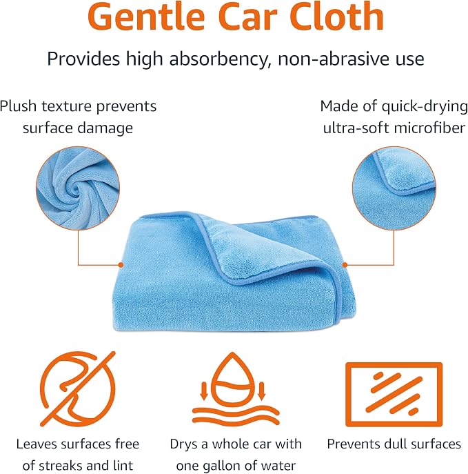 Amazon Basics Super Absorbent Microfiber Car Drying Towel, Scratch-Free - Image 2