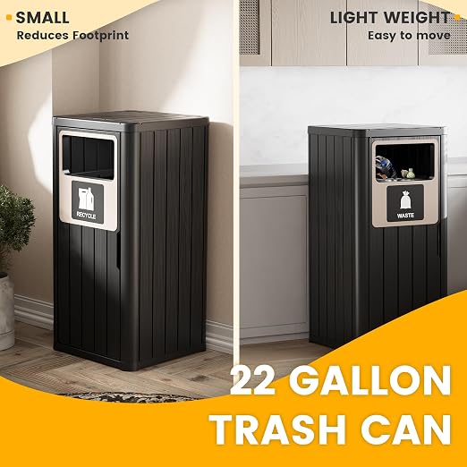 Outdoor Trash Can, Waterproof Resin Garbage Can Indoor and Outdoor Use - Image 6