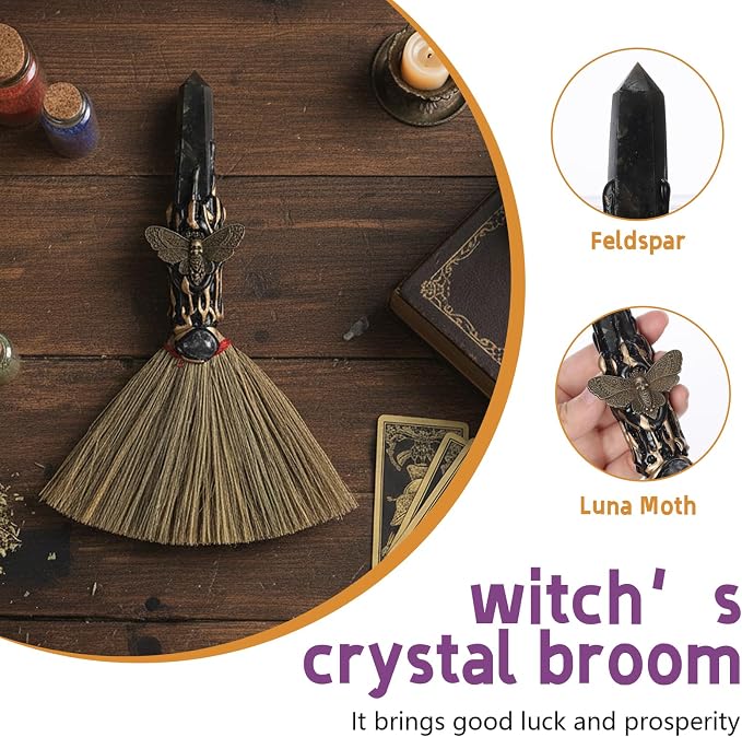 Labradorite Witch Altar Broom - Image 4