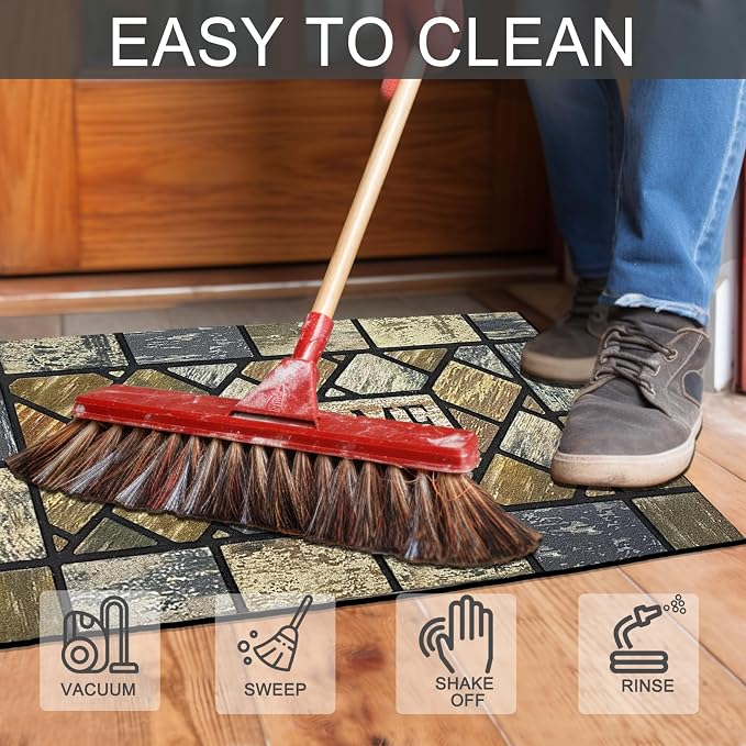 CHICHIC 18 x 30 Inch Square Welcome Door Mat Front Doormat Outdoors - Image 5