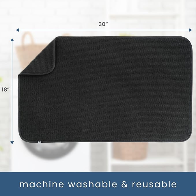 S&T INC. Dish Drying Mat Jumbo, 18” x 30”, Absorbent Microfiber Kitchen Counter - Image 6