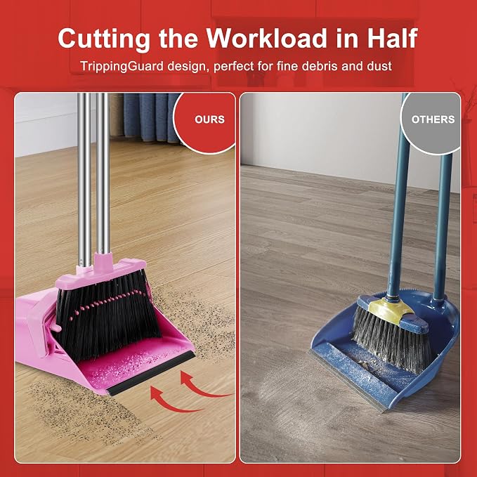 Broom with Dustpan Combo Set, Brooms and Dust Pan with Handle, Brooms with - Image 5