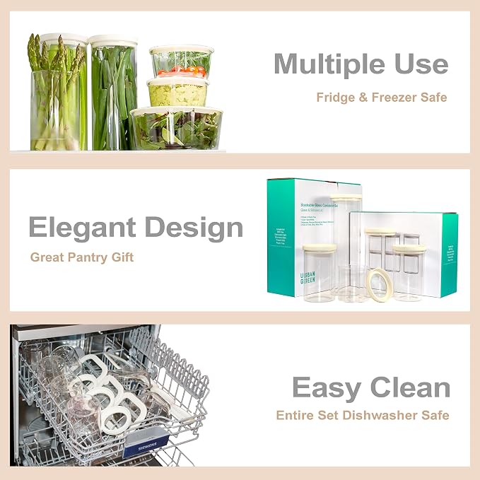 Urban Green Glass Food Storage Jar - Image 3
