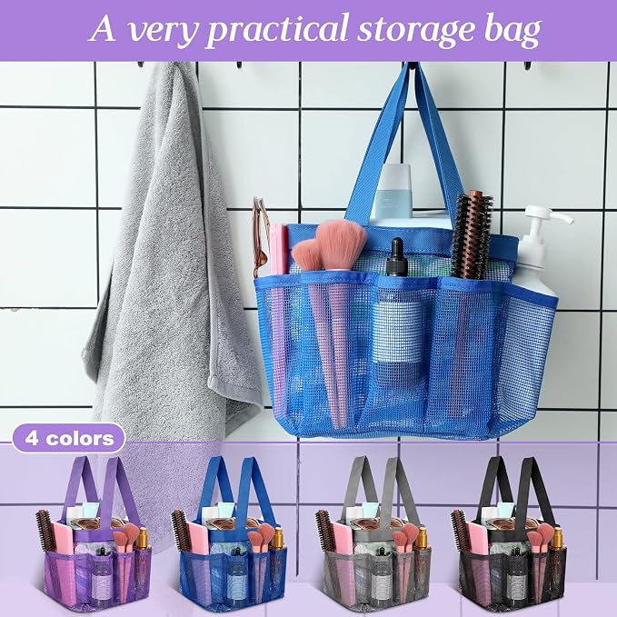 Hillban 4 Pcs Mesh Shower Caddy Portable Large Quick Dry Shower Caddy Basket - Image 4