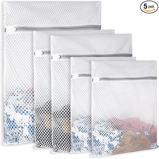 5Pcs Durable Honeycomb Mesh Laundry Bags by SUERIV