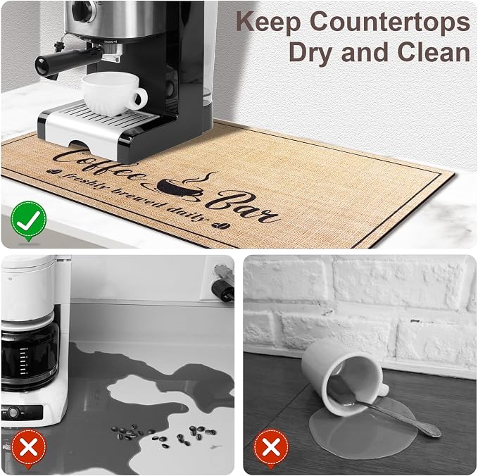 Absorbent Coffee Mat, Fashion Dish Drying Mat - Image 3