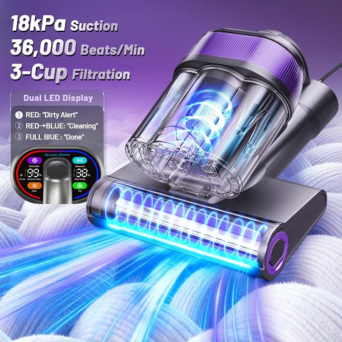 LED Display Mattress Vacuum Cleaner, 18Kpa Bed Vacuum Cleaner - Image 2