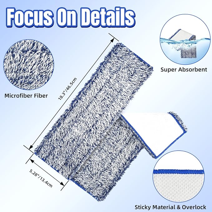 3 Pack Microfiber Dusting Pad for Bona Family of Mops, Washable & Reusable Pads - Image 3