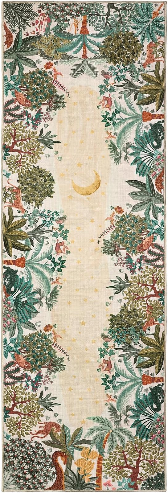 GarveeHome 2.5x8 Jungle Hallway Runner Rug, Soft Beige Animal Long Kitchen - Image 8