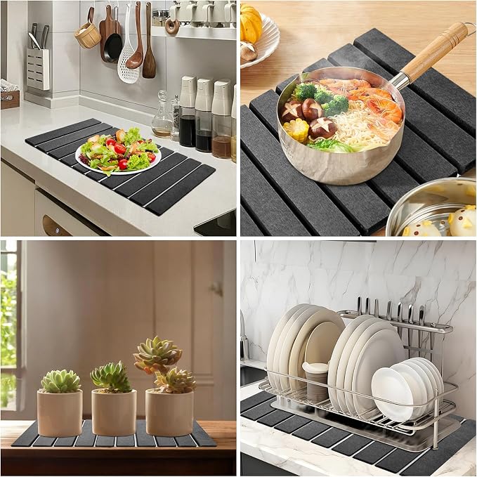 Stone Drying Mat for Kitchen Counter, Large Foldable Drying Stone - Image 5