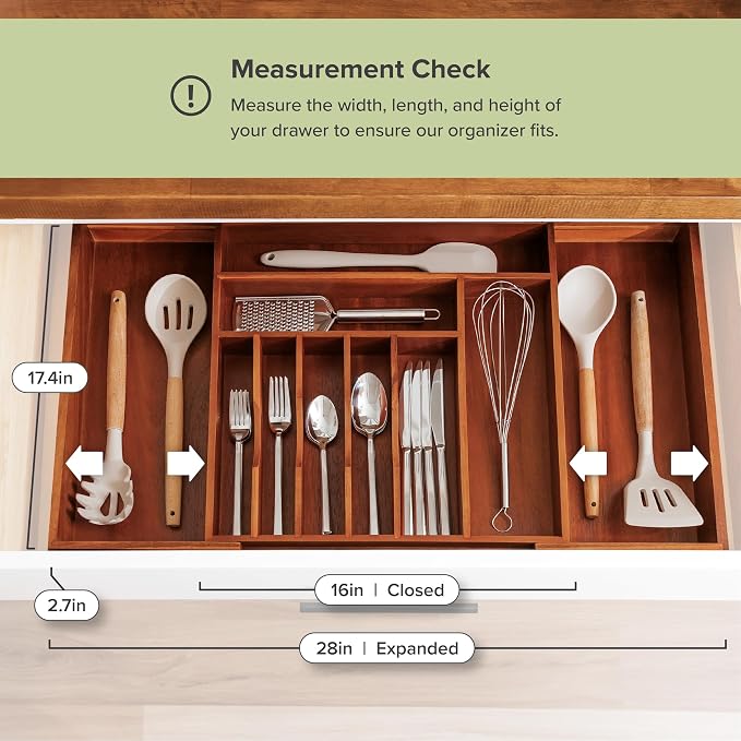 KitchenEdge Premium Silverware, Flatware and Utensil Organizer - Image 4