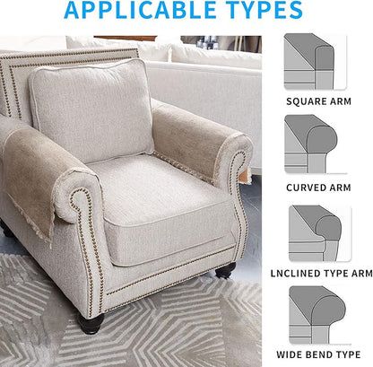 MINJIATEX Couch arm Covers,Non-Slip lace Sofa arm Cover Set of 2 Washable Sofa armrests Covers for Living Room Recliner Chair arm Cover Protectors for Leather Sofa armrest slipcover