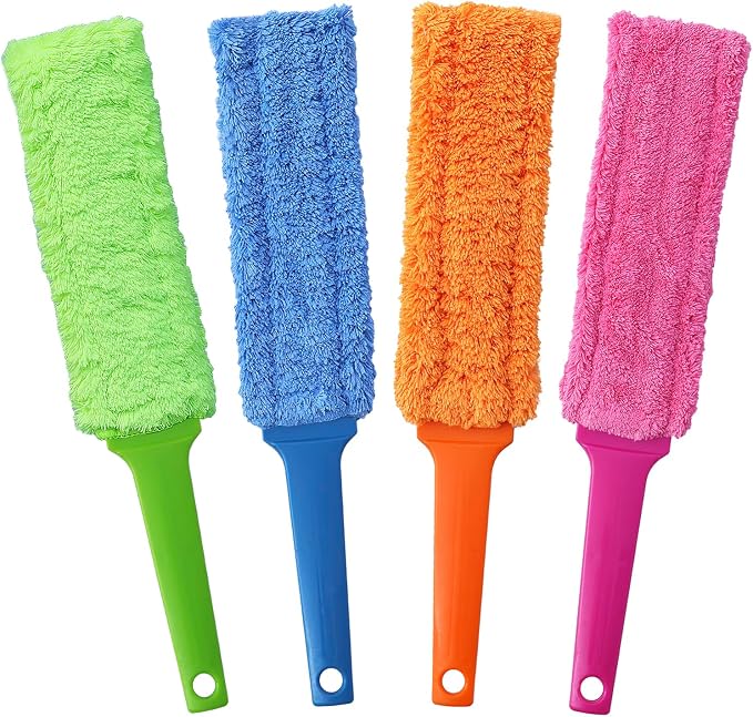 4 Pack 16-Inch Length Microfiber Dusters, Reusable and Washable, Soft Fibers by BAIDOON