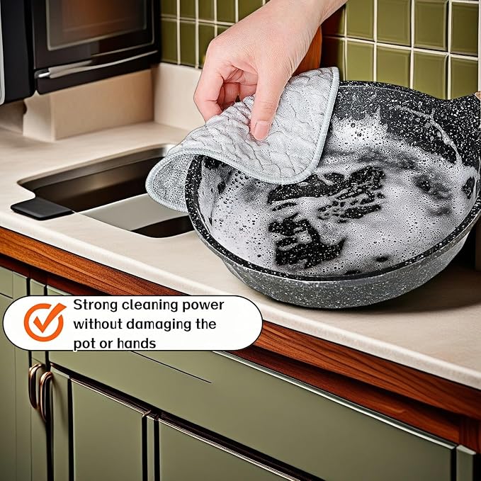 10Pack Scrubber Sponge for Dishes, Pans & Grease - Image 8