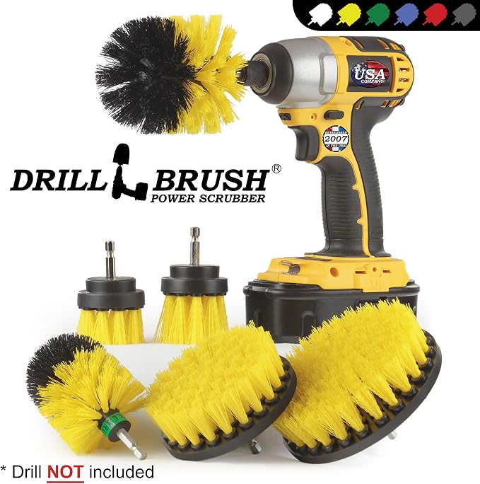 Drill Brush Attachments for Cleaning Shower, Bath Mat, Fiberglass, Cast Iron - Image 4