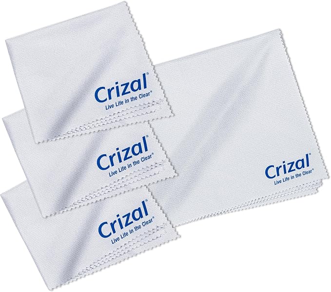 Eyeglass Cleaning Cloths – 4 Pack – Designed & Tested by Crizal