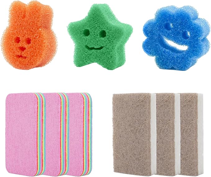 9PCS Functional Scrub Sponges Set, Dad Mom Daily Scrub Sponge by Unknown