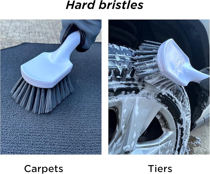 Short Handle Car Wheel and Tire Brush | Auto Detailing Car Wash Brush | Deep - Image 7