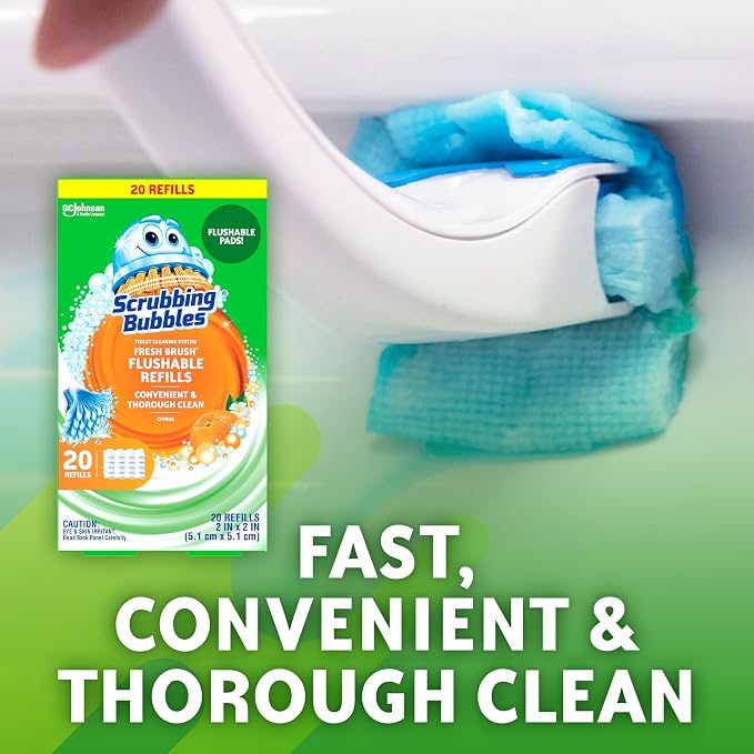 Scrubbing Bubbles Flushable Toilet Bowl Wand Cleaner Refills, Fresh Brush - Image 3