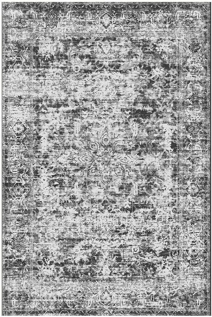 4x6 Area Rugs for Living Room, Dark Grey Rugs, Small Washable Non Slip Entry - Image 4