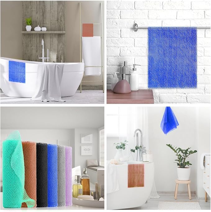 UJFQBH 6 Pieces African Bath Sponge African Net Long Net Bath Sponge - Image 6