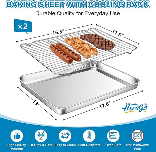 Herogo Stainless Steel Baking Pan Sheet - Image 2