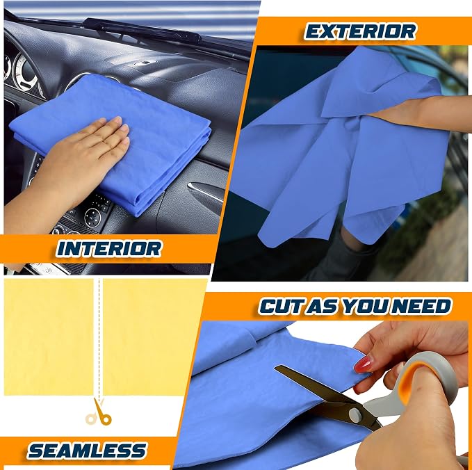 Premium Absorbent Car Drying Towel, 2 Pack 26''x17'' Super Soft Shammy Towel - Image 6