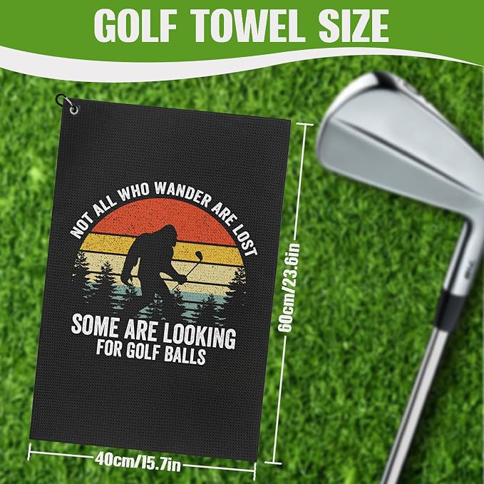 Bigfoot Golf Towel and Brush Set, Sasquatch Gifts - Image 3