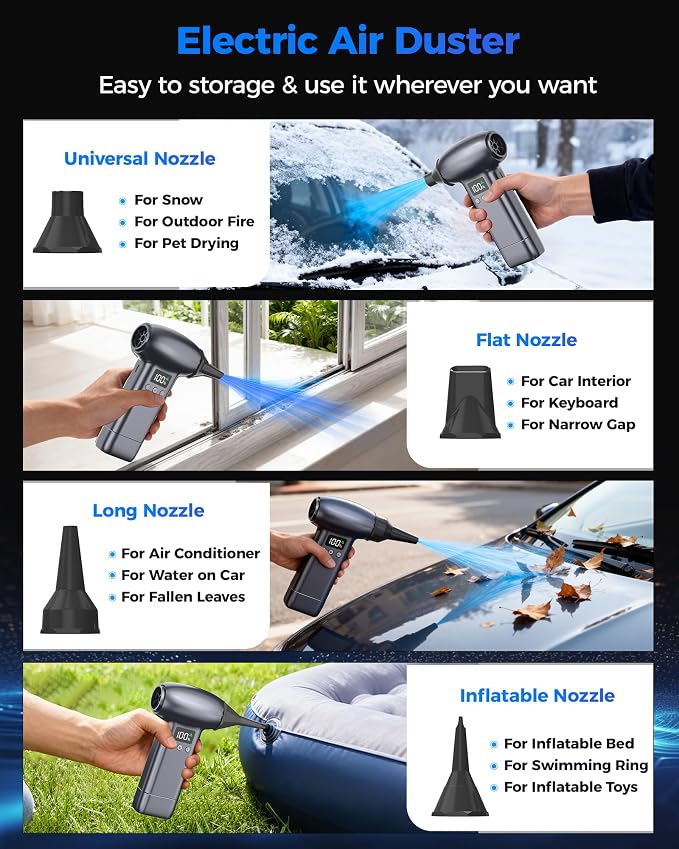 Upgraded Compressed Air Duster-300000RPM Ultra-Powerful Brushless Motor - Image 6