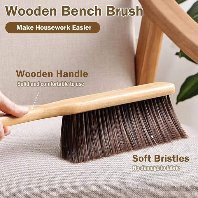 Woooden Hand Whisk Broom Small Hand Broom Dust Brush - Image 2