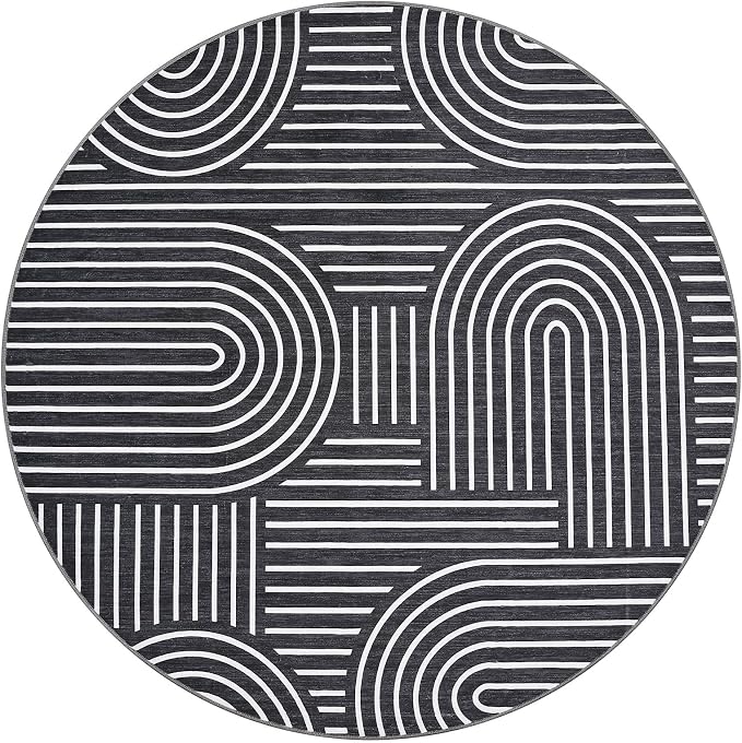 Washable Rug 6ft Area Rugs for Living Room, Abstract Rug for Bedroom, Soft - Image 4