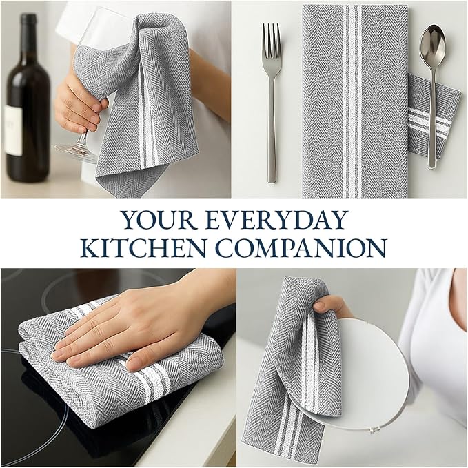 LANE LINEN Kitchen Towel Set, Dish Drying Towels, Absorbent & Machine Washable - Image 7