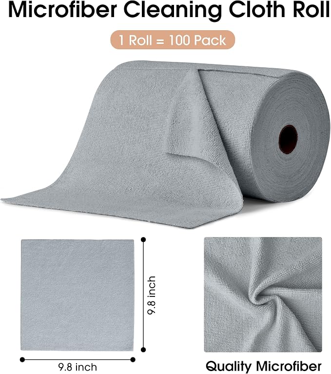 KitchLife Microfiber Cleaning Cloth Roll, 100 Pack - Image 2