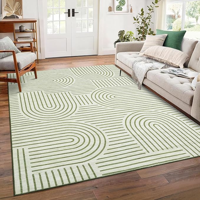 Washable Rug 6x9 Area Rugs for Living Room, Abstract Rug for Bedroom, Soft by ROYHOME