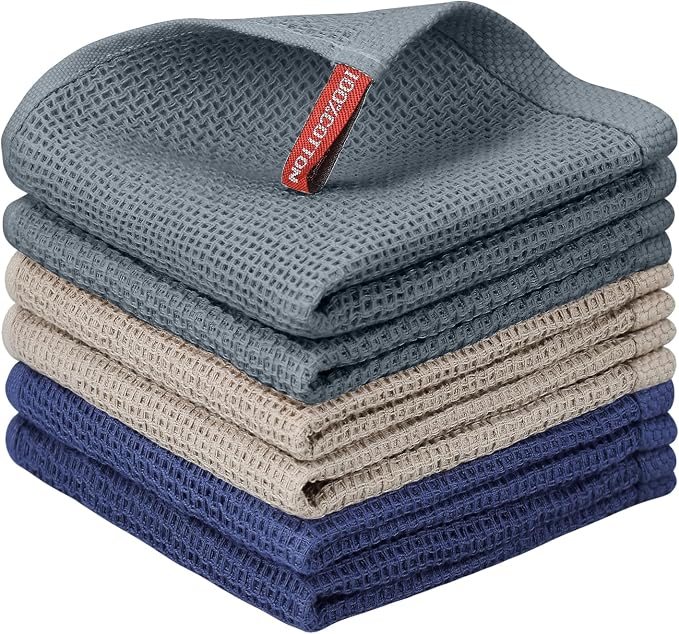 Nialnant 6 Pack Dish Cloths, 100% Cotton Dish Towels by Nialnant