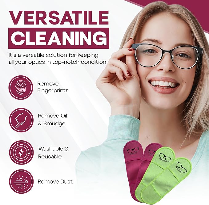 Eyeglass Cleaning Cloth, 4 Pack, Eyeglass Cleaning Wipes, Lens Wipes - Image 6