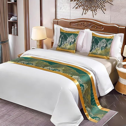 Bed Runner for Guest Room，Luxury Bed Runner，Wedding Bed Runner，Embroidered Bed Runner，Breathable Washable，Hotel Decor，Bed Decorations ，for Home Hotel Decorations(L,50 * 180cm)