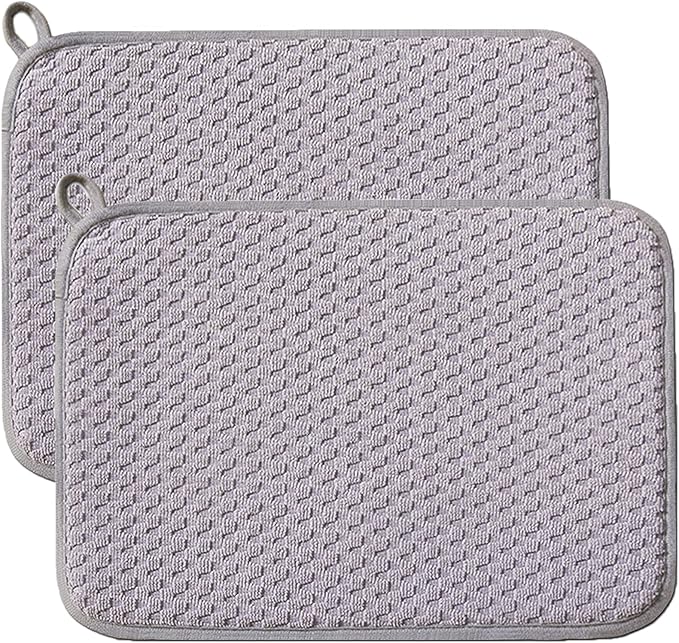 Dish Drying Mats for Kitchen Counter 2 Pack, Dish Drying Pads Absorbent by QualityGoodsWorldwideLLC