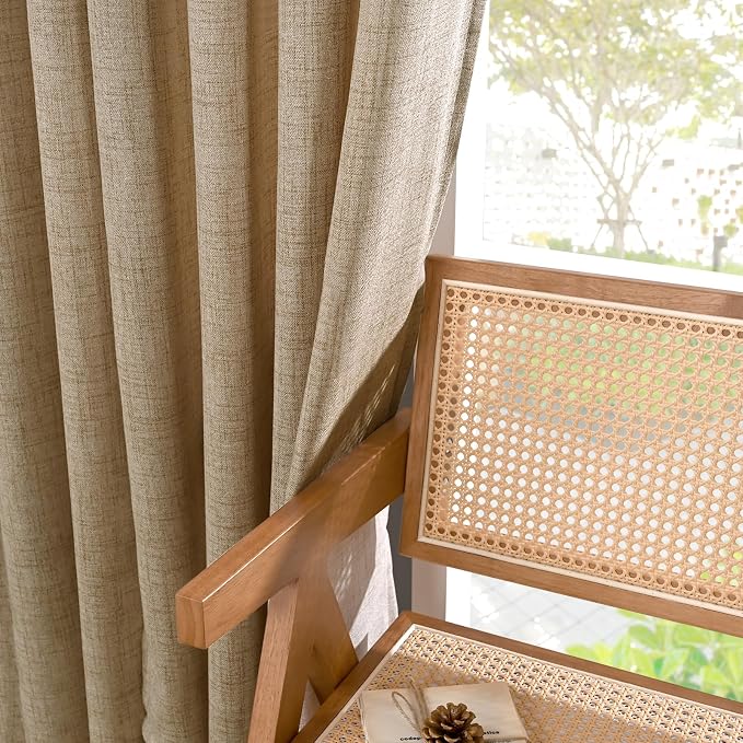 YoungsTex Toffee Linen Curtains 84 Inch Length 2 Panels - Image 9