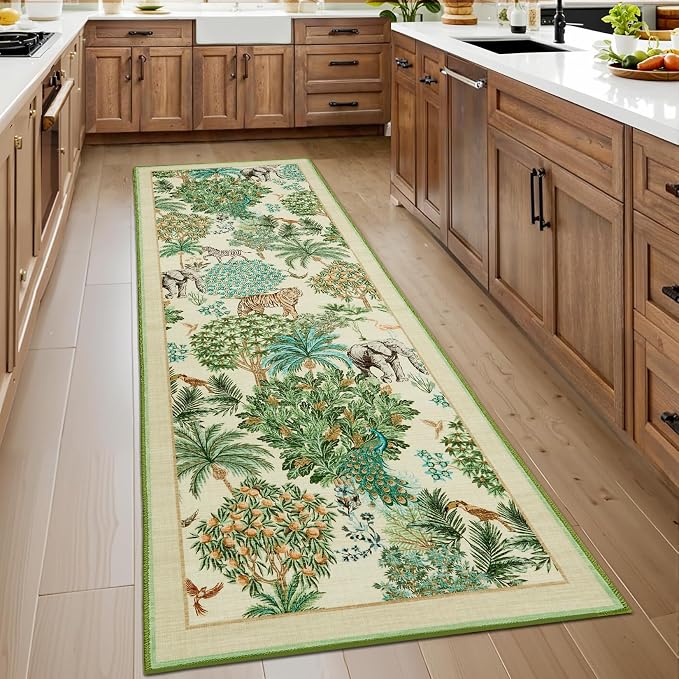 GarveeHome Jungle Rug 2x6 Kitchen Runner Rug Non Slip Washable Runners by GarveeHome