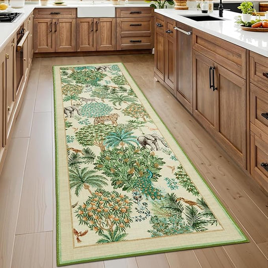 GarveeHome Jungle Rug 2.5x8 Kitchen Runner Rug Non Slip Washable Runners by GarveeHome