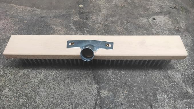 16" Heavy-Duty Rough Surface Floor Brush, Stainless Steel Wire Large Deck Scrub - Image 9