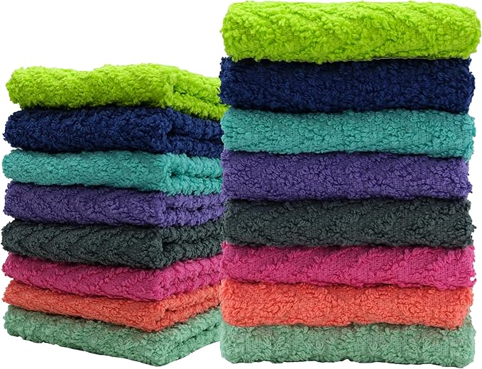 ZUPERIA Zigzag Multicolor Wash Cloths -8 Pack -12" x 12"- Highly Absorbent Soft - Image 3